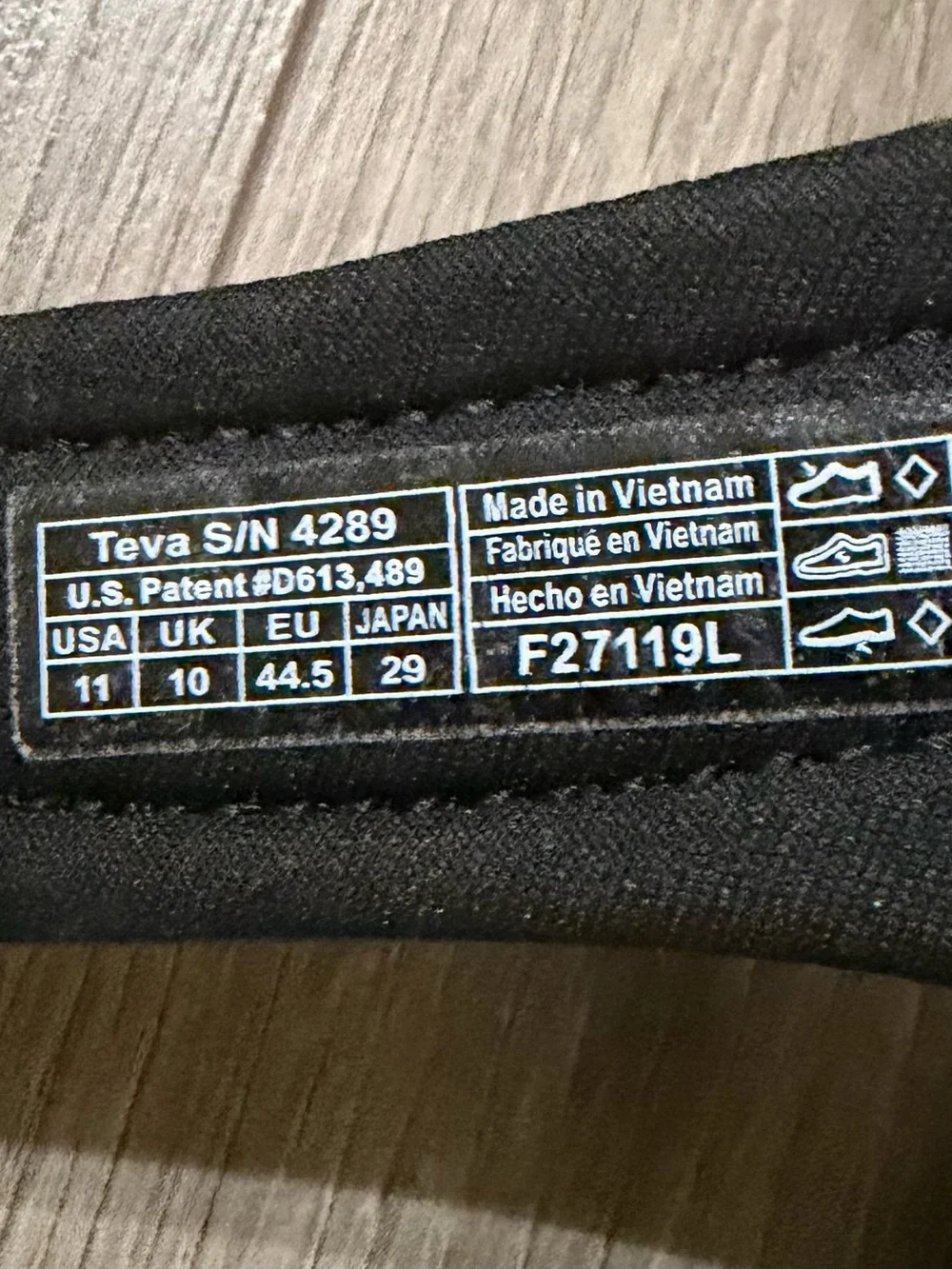 Teva Black Men's Sandal Footbed Label